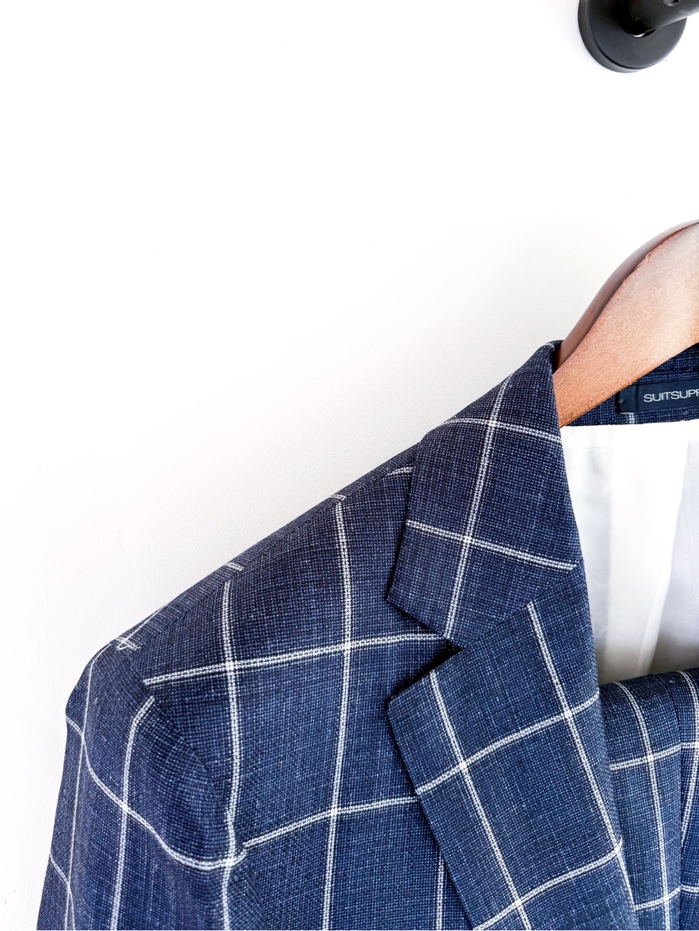 NEW Suitsupply Sienna Men's Blue Windowpane Suit Silk Wool Linen Blue White 40R - Picture 7 of 16